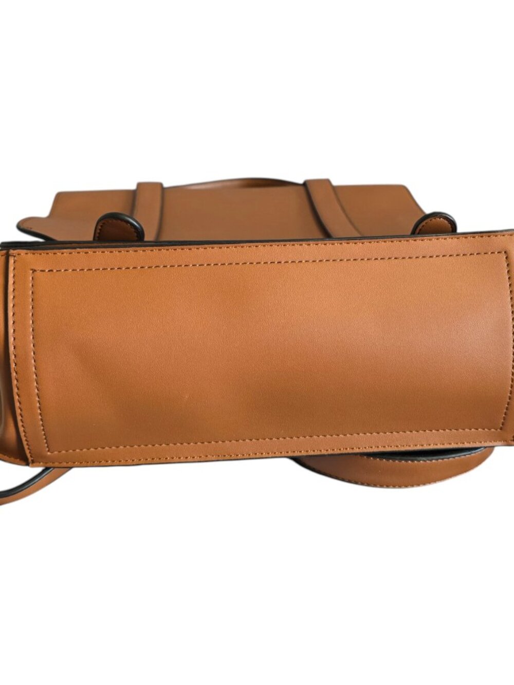 ECOSUSI Faux Leather Backpack Satchel Laptop Bag w Matching Clutch Caramel Brown - Picture 8 of 14